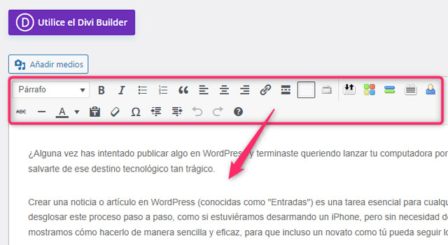Contenido Entrada WP