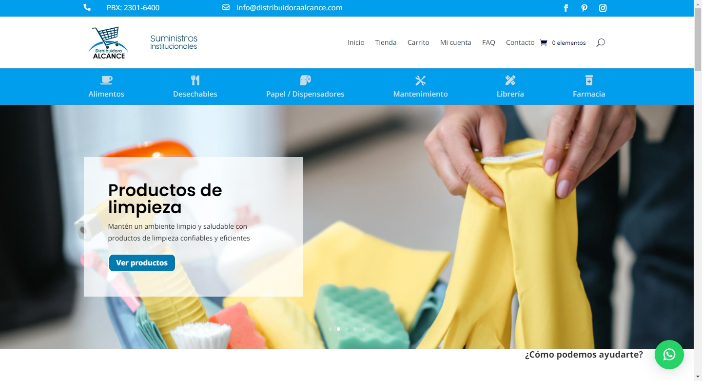 Desarrollo de tienda en linea para Distribuidora Alcance, empresa que vende abarrotes y suministros de oficina