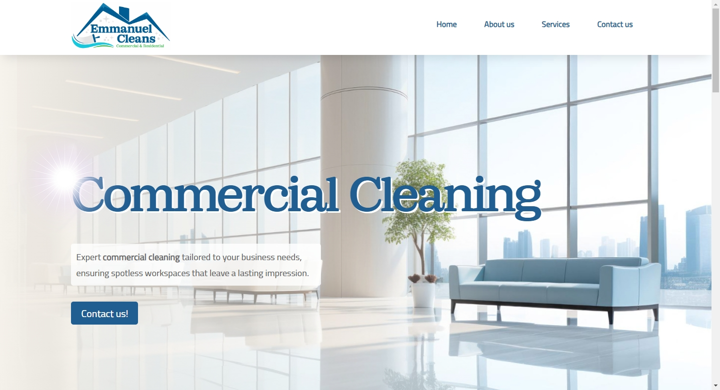 Creacion de sitio para Emmanuel Cleans, empresa de limpieza en Colorado, EEUU.