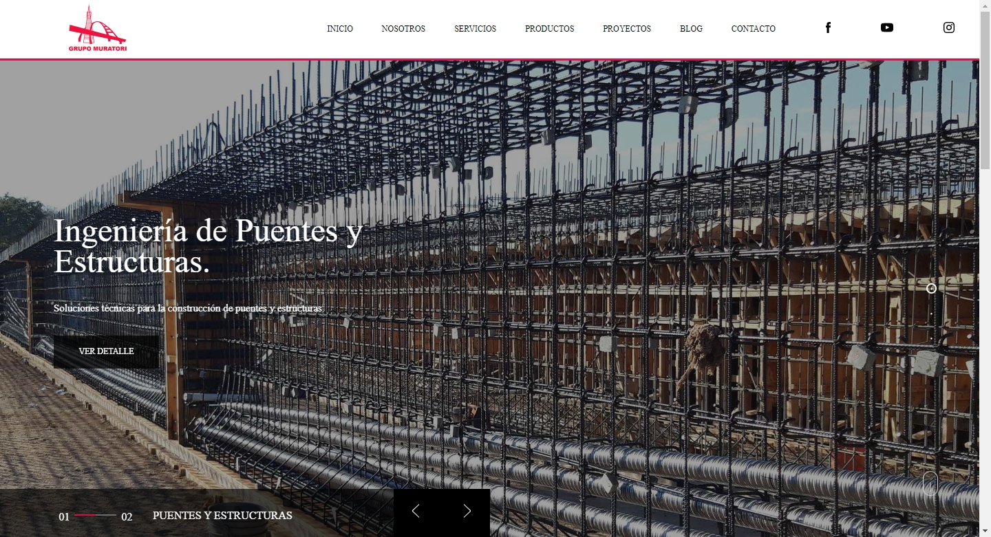 Implementación de sitio web de Grupo Muratori, empresa de ingeniería.