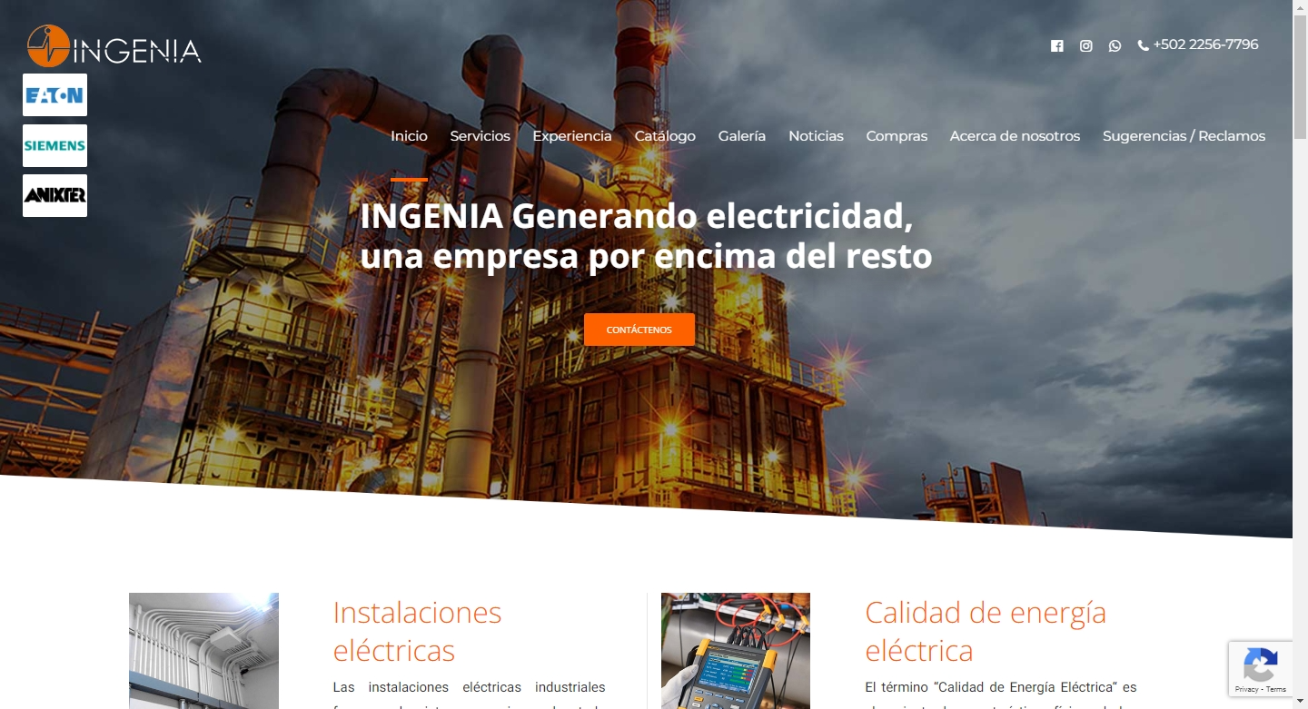 Implementación del sitio web de Ingenia, empresa de generación eléctrica