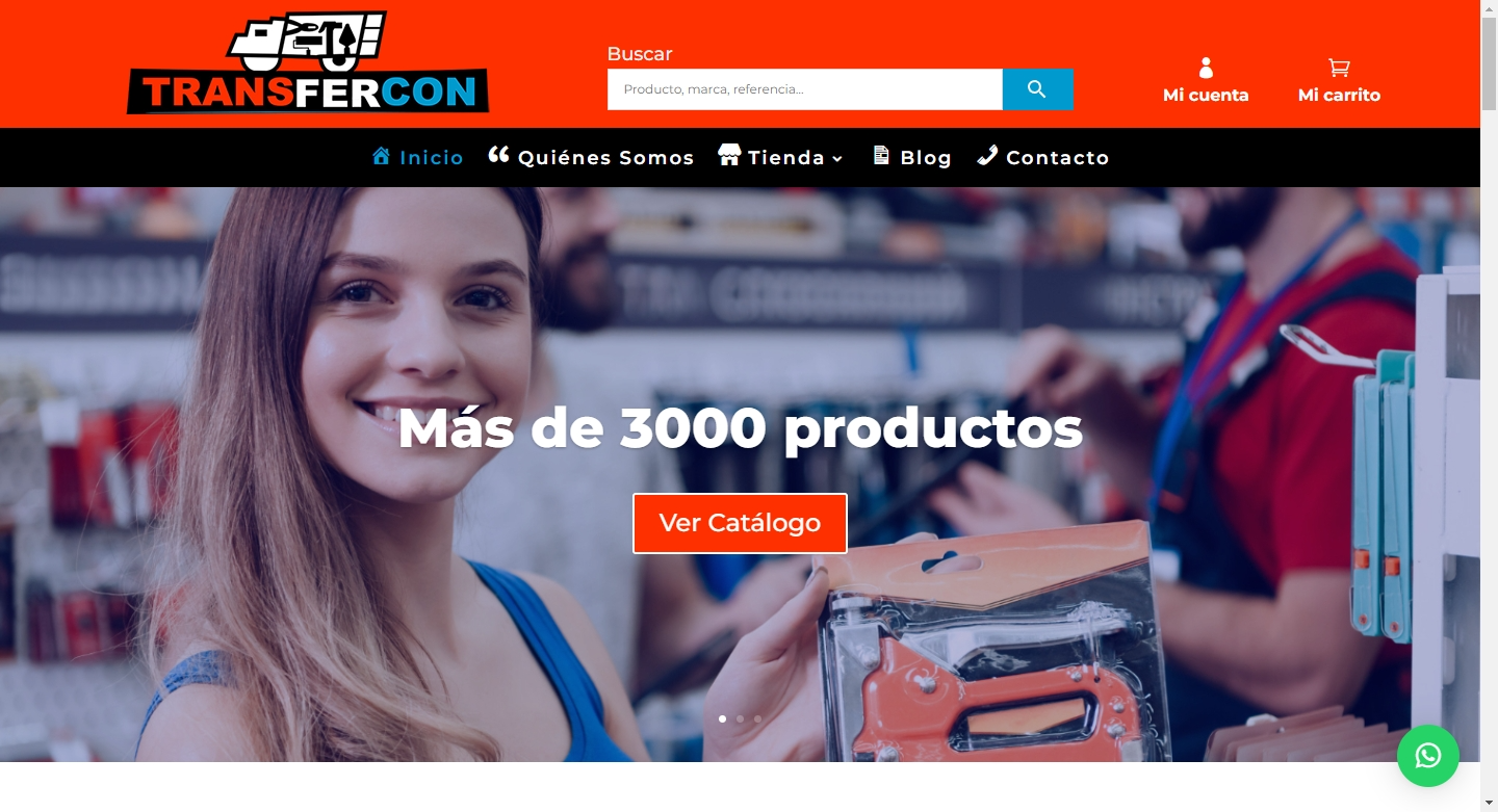 Desarrollo de tienda en línea de Ferretería Transfercon