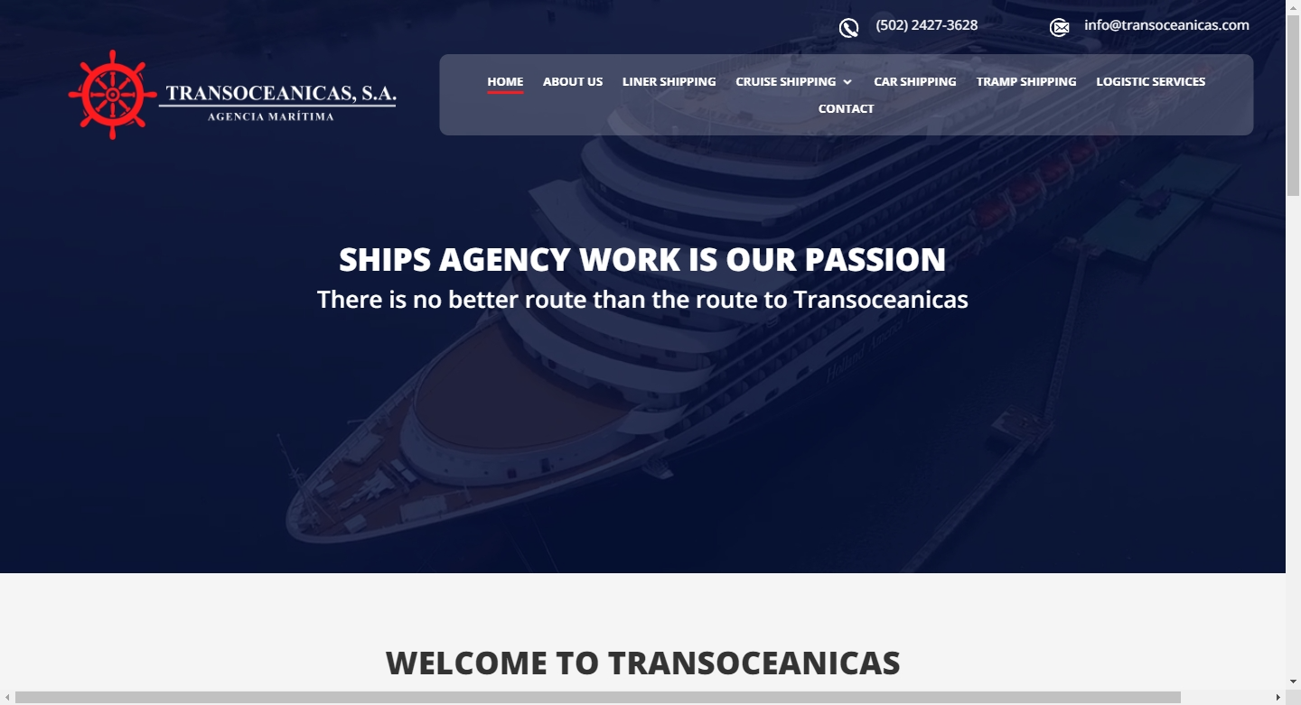 Rediseño de sitio web de empresa naviera Transoceanicas.com