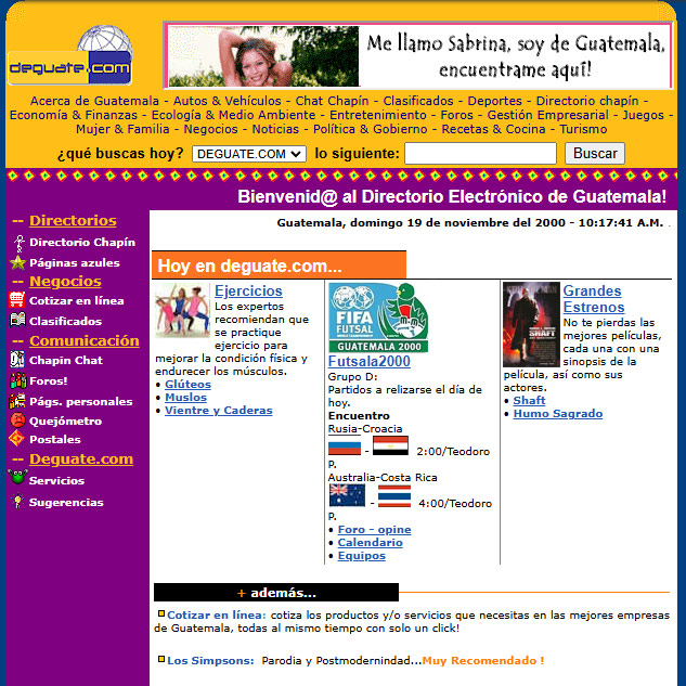 Screenshot Deguate 2000 Deguate.com - Nov 2000